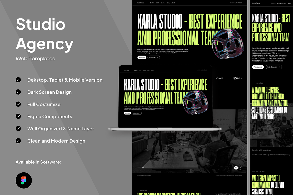 Karla - Studio Agency Landing Page, a Landing Page Template by SundayWorkTeam (Photo 1 of 3)