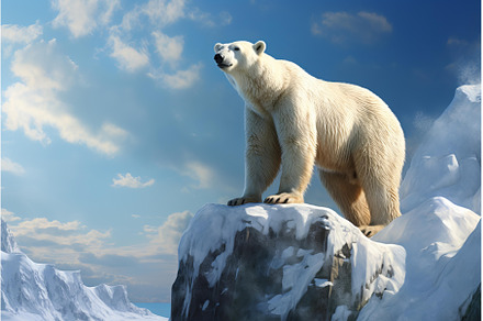 Solitary Polar bear. Generate Ai, an Animal Photo by Ylivdesign