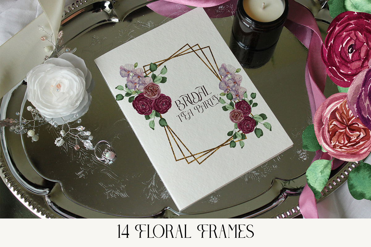 Dramatic Autumn Magenta Flowers, a Seasonal Illustration by Catch the Dream Art (Photo 4 of 8)