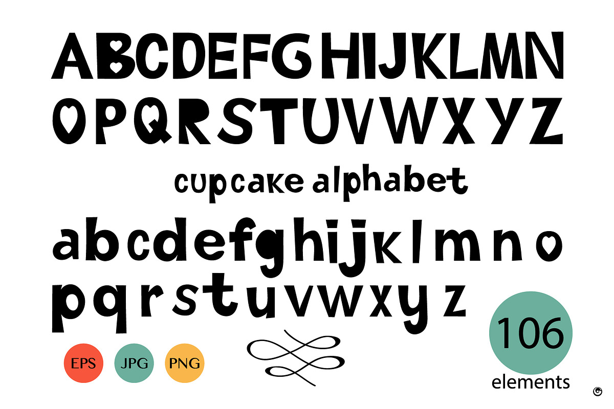 Cupcake Alphabet and font, a Sans Serif Font by Olillia (Photo 2 of 5)