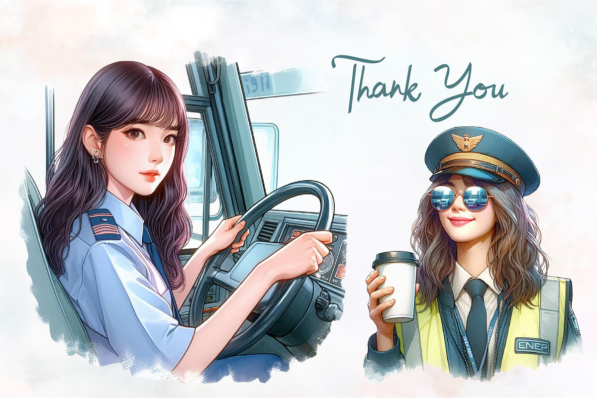 Bus Driver Watercolor Clipart, an Illustration by RobertsArt (Photo 3 of 8)