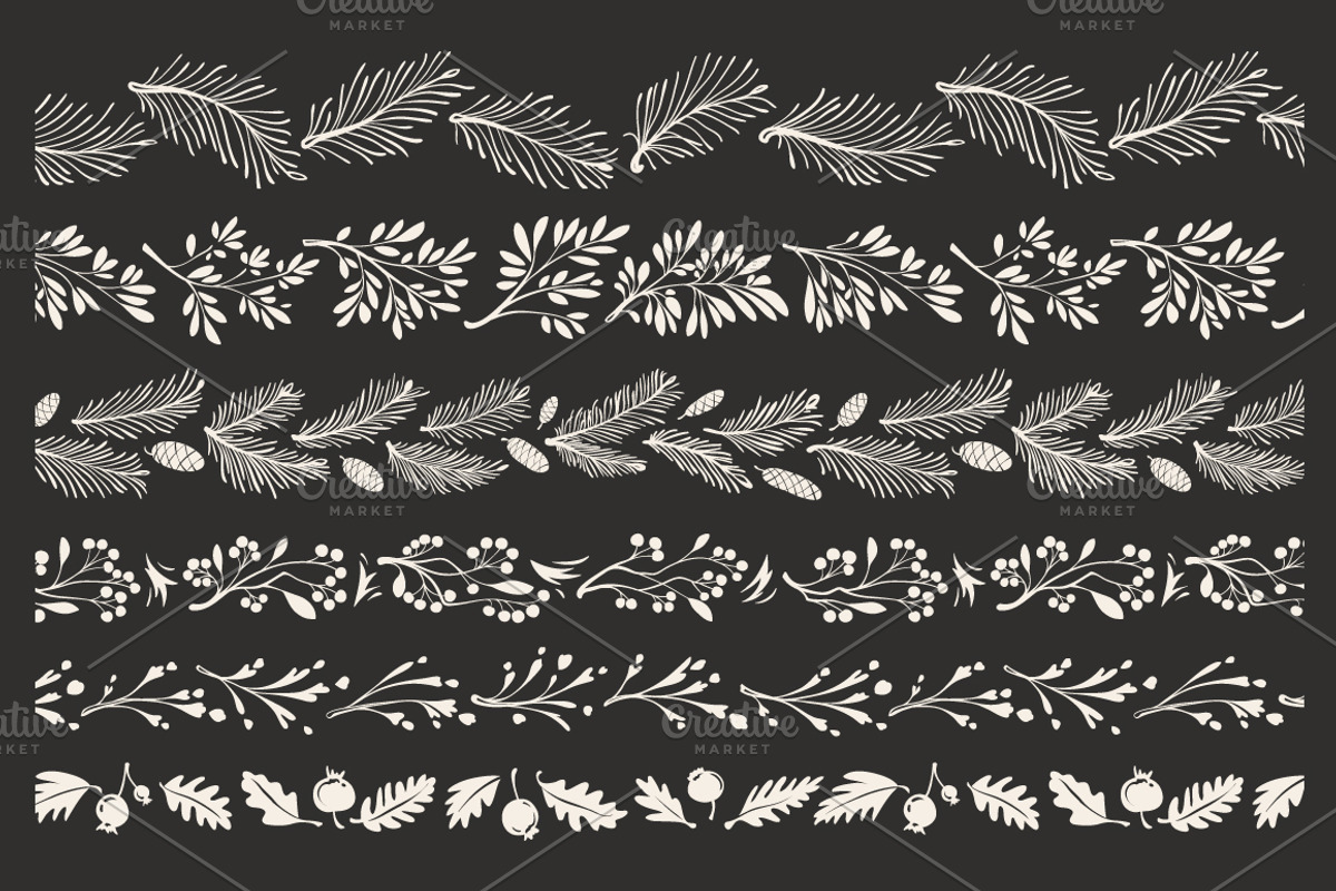 Christmas Hand-drawn Floral Decor, a Decorative Illustration by Adiemus (Photo 3 of 8)