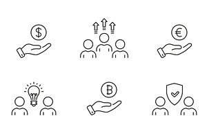 Finance Growth Line Icon Set, a Finance Illustration by Gentle Studio