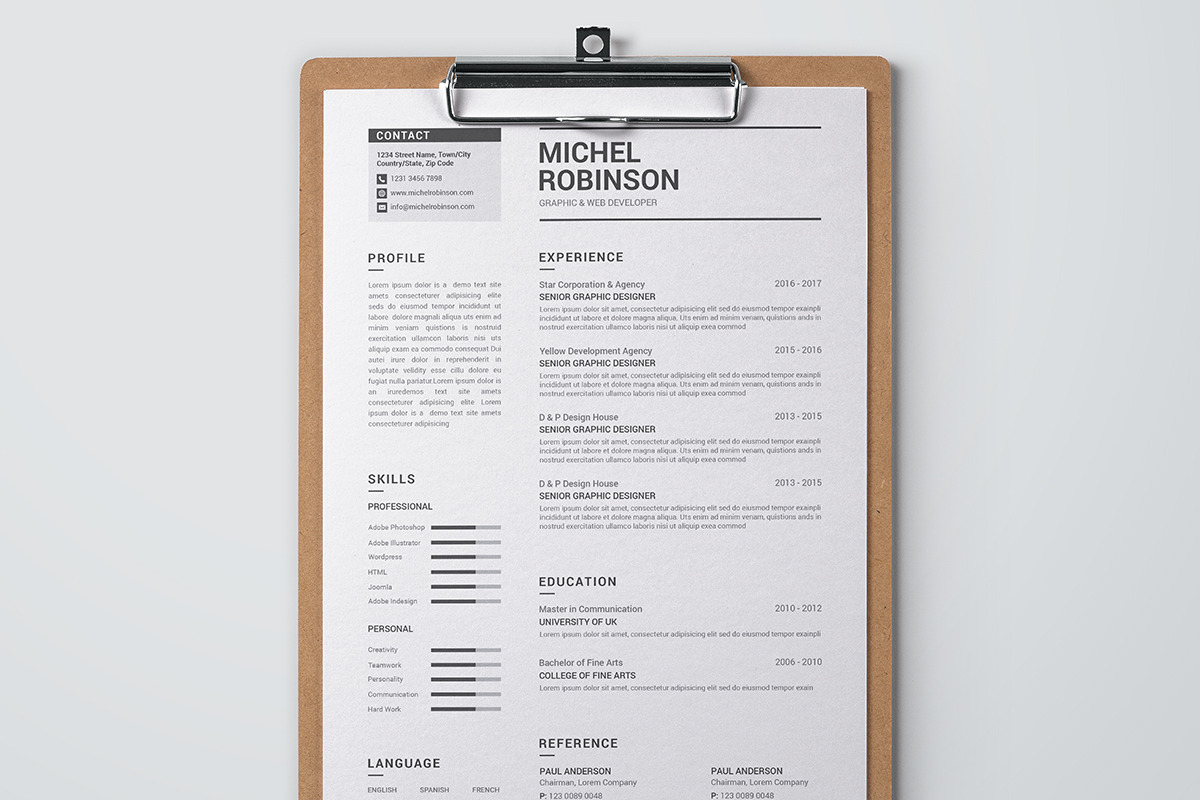 Resume/CV, a Resume Template by deviserpark (Photo 4 of 4)