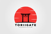 japanese sunset torii gate icon logo, an Object Graphic by Rizkaarishandy_shop (Thumbnail 4 of 4)