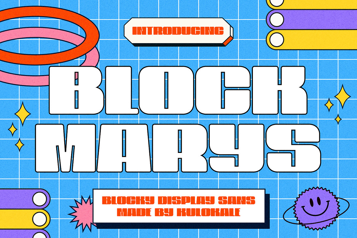 Block Marys - Blocky Display Sans, a Sans Serif Font by Kulokale (Photo 1 of 10)