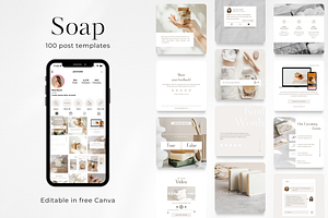 100 Soap Social Media Posts, a Social Media Template by PatternLab.
