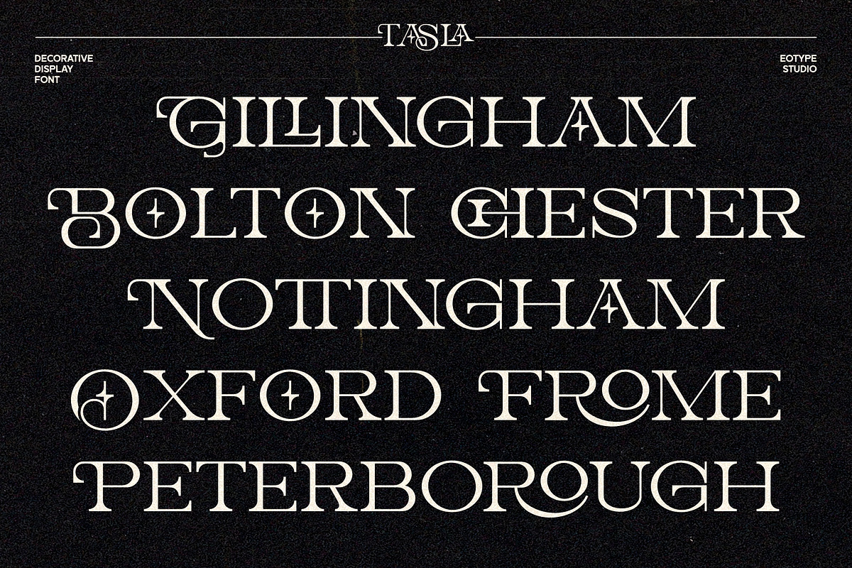 Tasla Decorative Font, a Serif Font by Eotype Studio (Photo 6 of 9)