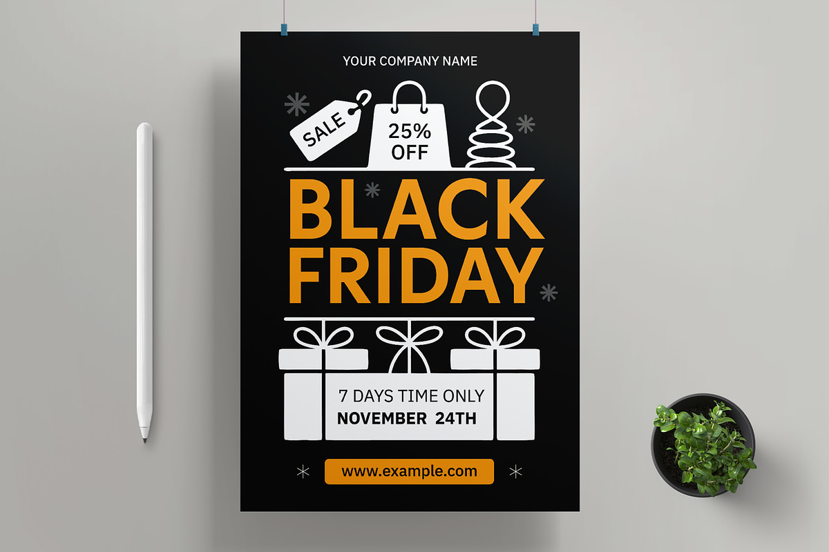Black Friday Sale Flyer Template, a Flyer Template by MightyDesign (Photo 1 of 8)