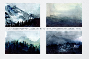 Foggy Forest Watercolor Textures