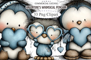 Valentine's Whimsical Penguin Clipar, an Illustration by designcity5 (Thumbnail 1 of 5)