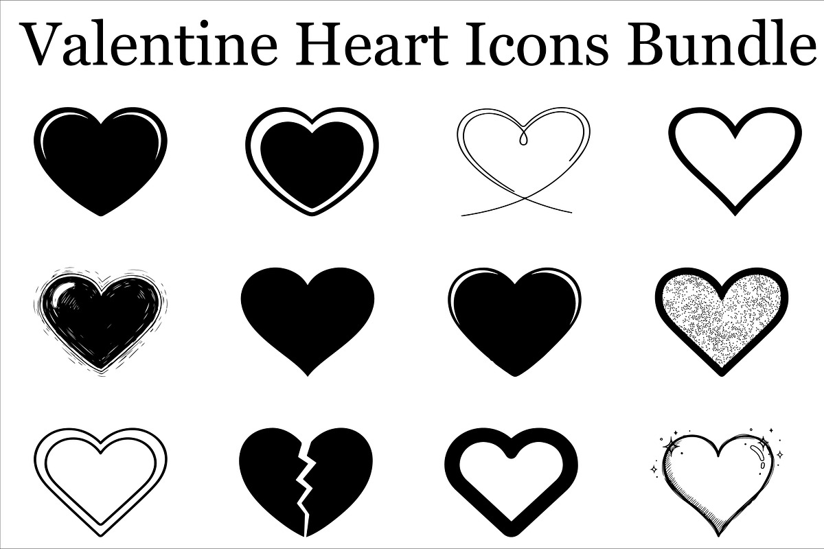 Valentine Heart Icons Bundle, a Graphic by hafijul (Photo 2 of 3)