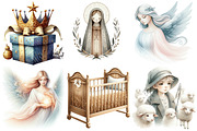 Scandi Nativity Christmas Clipart, an Illustration by Pixels.Craft (Thumbnail 3 of 7)