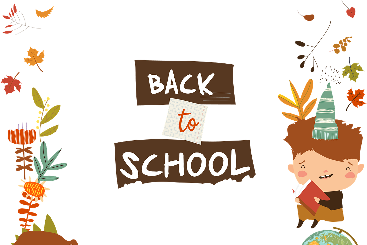 Happy Children with School Equipment, an Education Illustration by Maria Starus (Photo 2 of 3)
