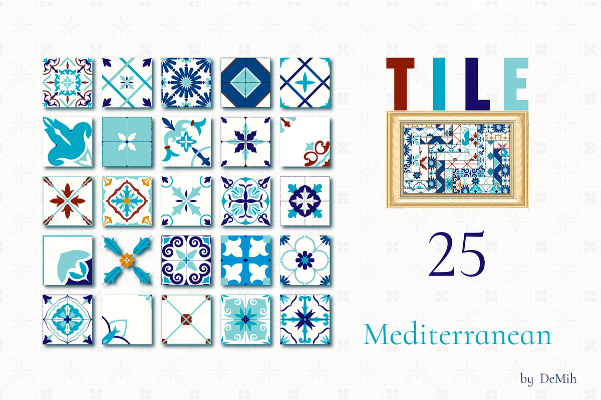 Mediterranean TILE Bundle 25+, a Pattern Graphic by DeMih (Photo 3 of 4)