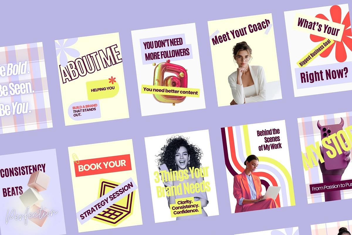 Coach Instagram Canva Templates, a Social Media Template by MOAROShop (Photo 4 of 10)