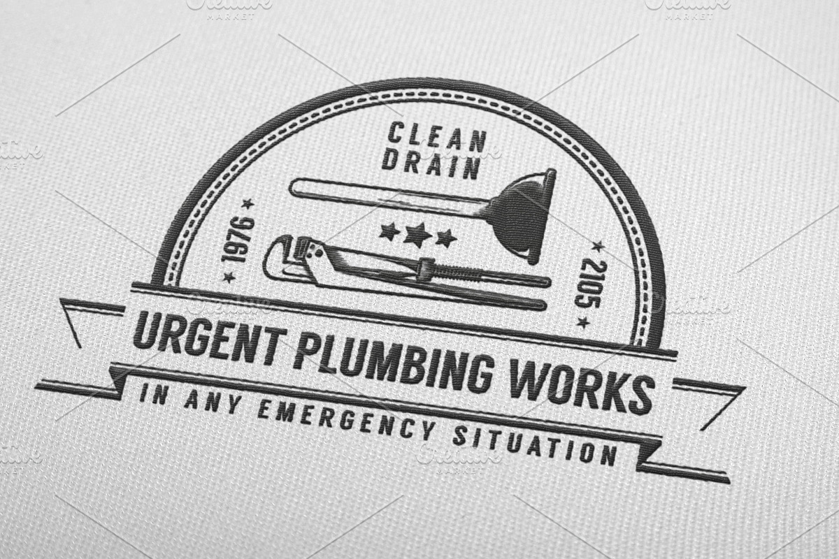 Plumbing retro logos, a Branding & Logo Template by Agor2012 shop (Photo 4 of 5)