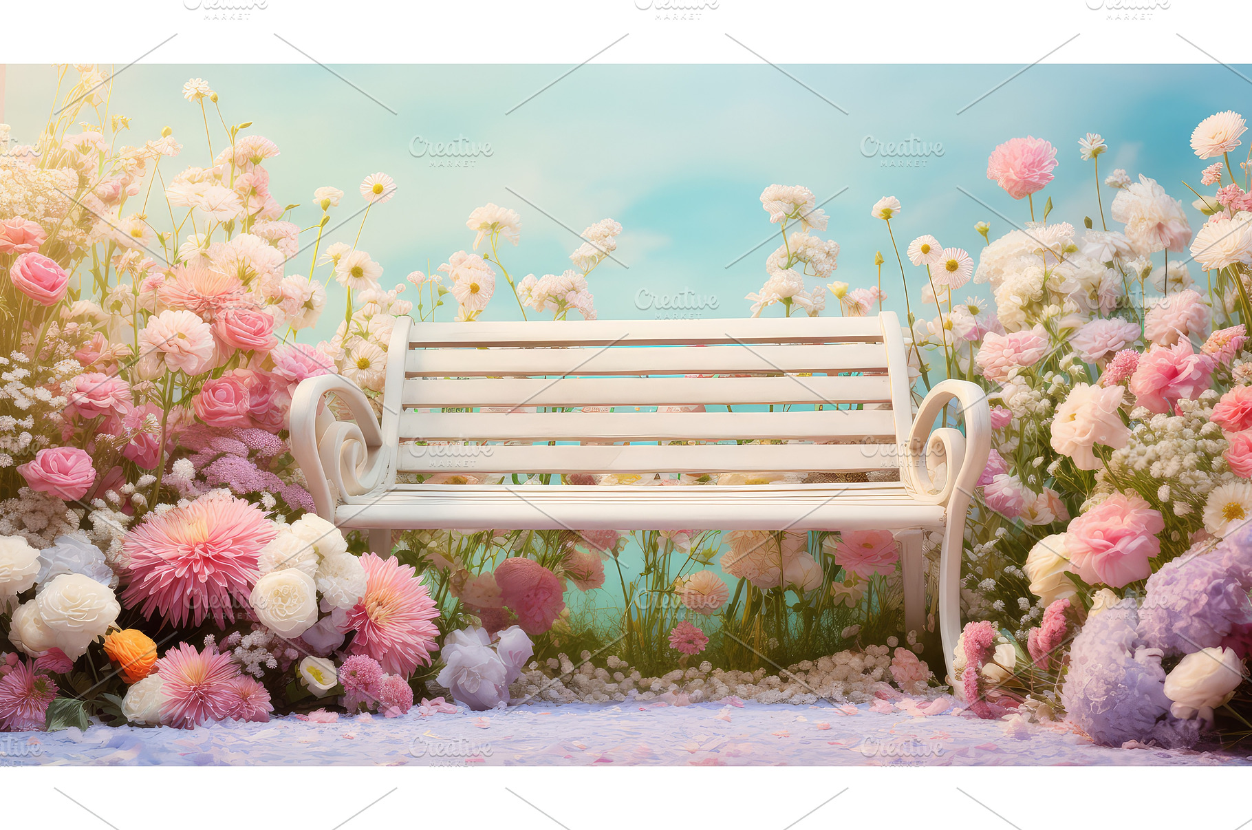 soft pastel summer background ai, a Nature Photo by pikepicture