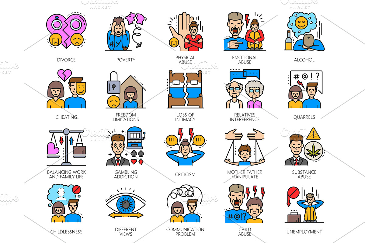 Family psychological problems, a Healthcare Illustration by Vector Tradition