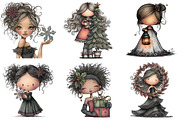 Elegant Christmas Girl Clipart, an Illustration by DreamArtGraphic (Thumbnail 5 of 5)