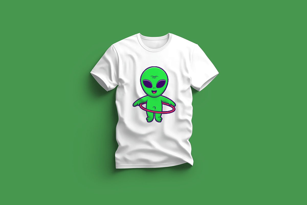 Cute Alien Playing Hulahoop Cartoon, an Object Illustration by Artstorystudio (Photo 3 of 3)