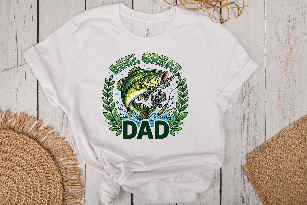 Retro Reel Great Dad Png Fishing Dad, a Work Illustration by CraftArtStudio (Photo 3 of 4)