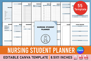 Nursing Student Planner Canva, a Stationery Template by Mustafiz