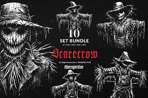 10 Bundle Dark Art Scarecrow Doll, an Illustration by Morspective