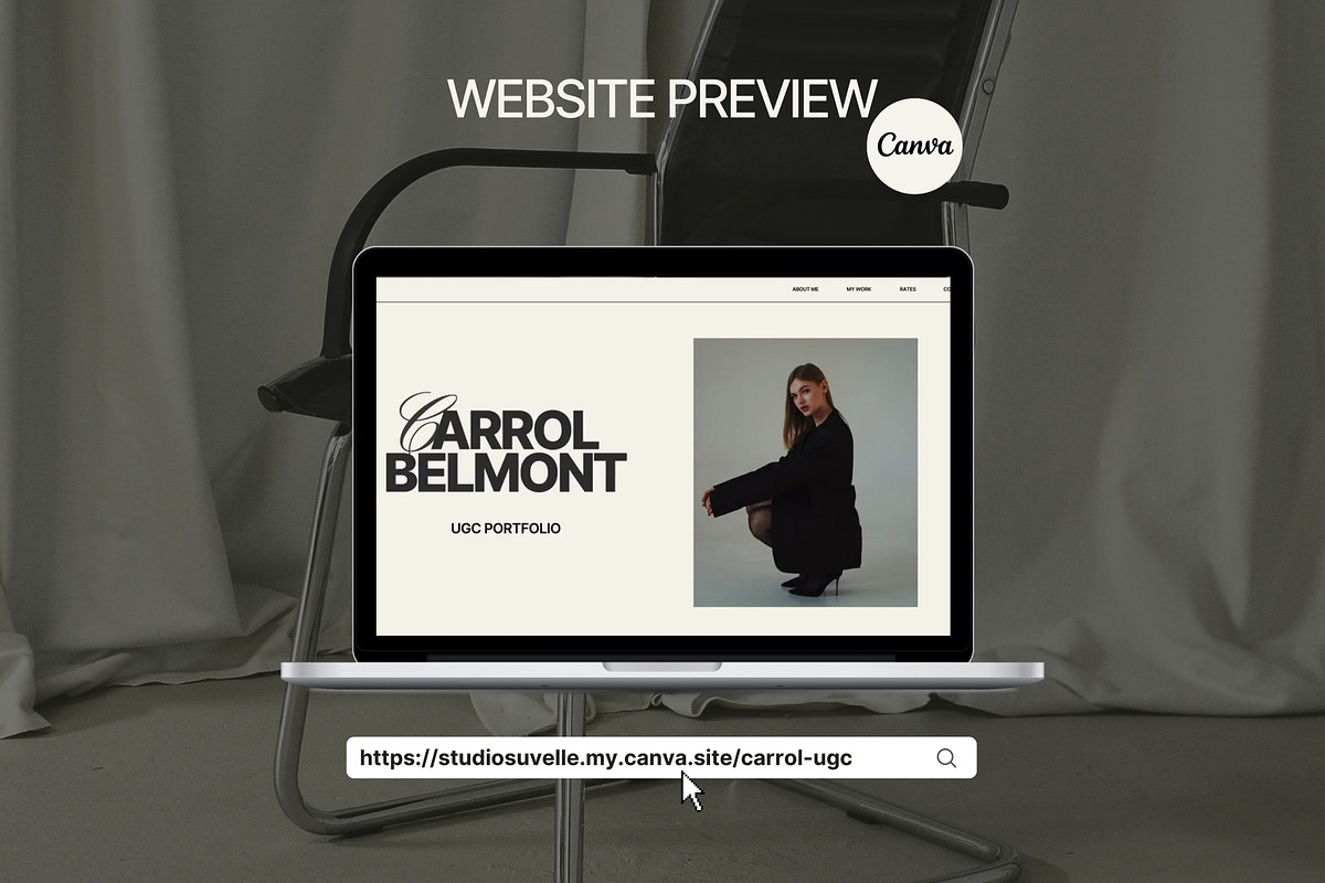 UGC Portfolio Canva website, a Landing Page Template by Studio Suvelle (Photo 2 of 8)