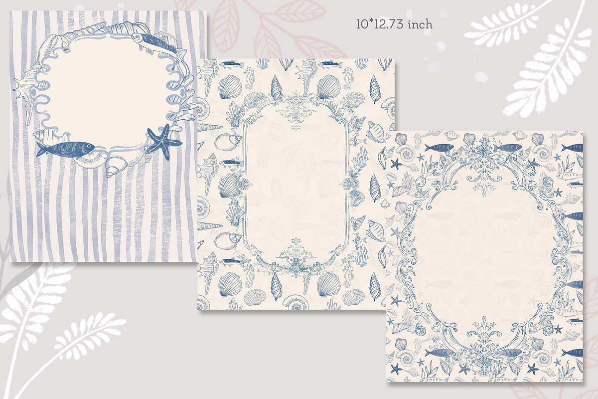 Blue toile Ocean Collection, a Seasonal Illustration by AlenaVlasko stock Market (Photo 11 of 12)