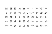 100 User Interface Micro Icons, an Outline Icon by Side Project (Thumbnail 2 of 6)