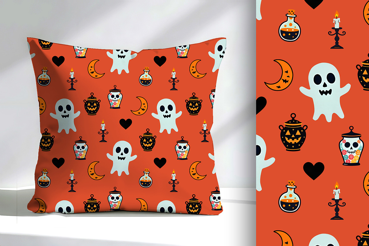 Halloween Magic on Orange Seamless, a Pattern Graphic by Sharon Schwalbe (Photo 4 of 4)
