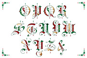 Christmas gothic ornamental alphabet, a Blackletter Font by Imperator_Kot (Thumbnail 3 of 7)