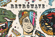 Retrowave old school tattoo, a Background Graphic by intueri (Thumbnail 1 of 7)