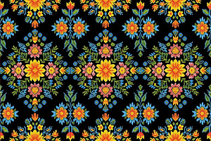 Ukrainian Folk Seamless Patterns Set