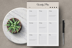 Weekly Plan Layout, a Stationery Template by MightyDesign
