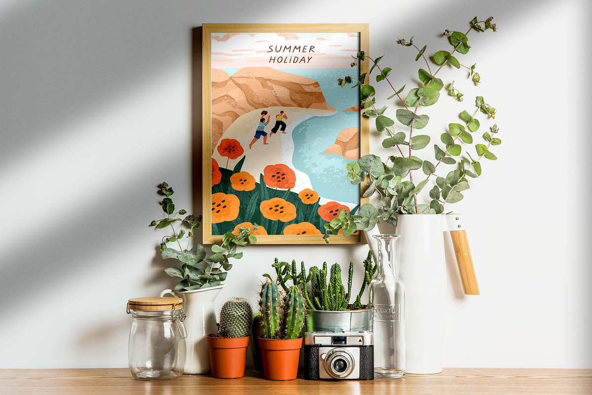 People in nature summer cards set, a Person Illustration by Good Studio (Photo 4 of 7)