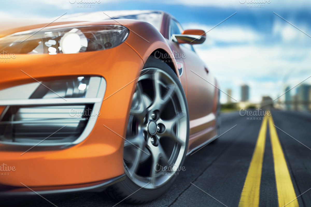 Sports car featuring speed, travel, and traffic, a Transportation Photo by DigitalPen (Photo 2 of 2)