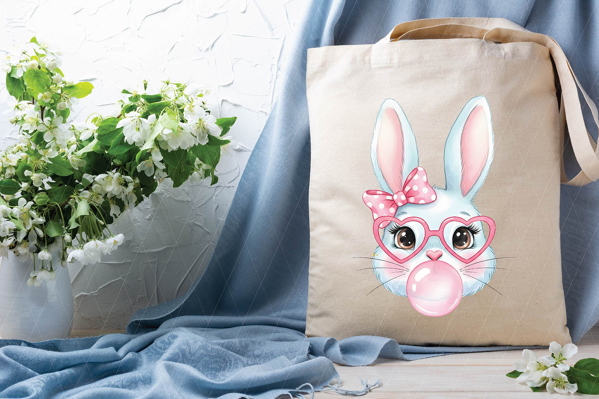 Coquette Easter Bunny Bubblegum Png, an Illustration by DreamPrint404 (Photo 6 of 6)