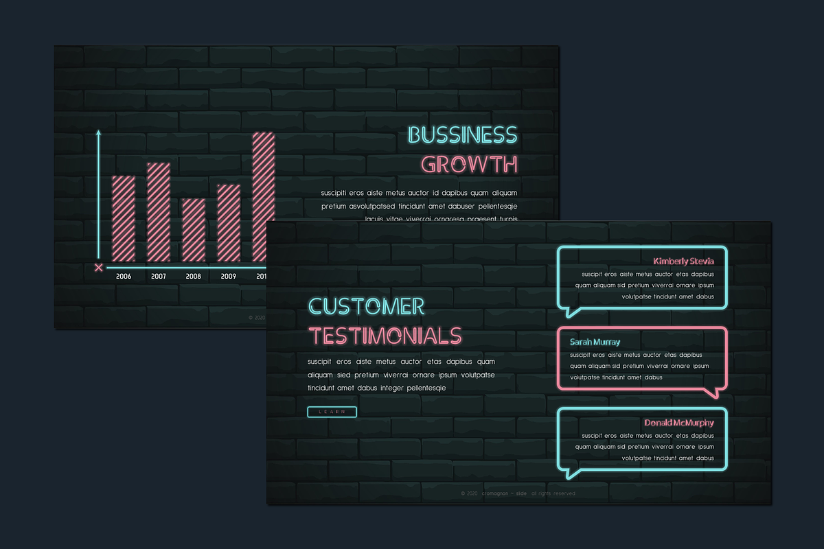 Cromagnon - Neon Keynote Template, a Presentation Template by deasign (Photo 6 of 15)