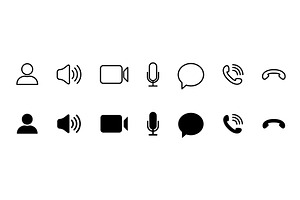 Video call icons set, an Object Illustration by Vector Creator