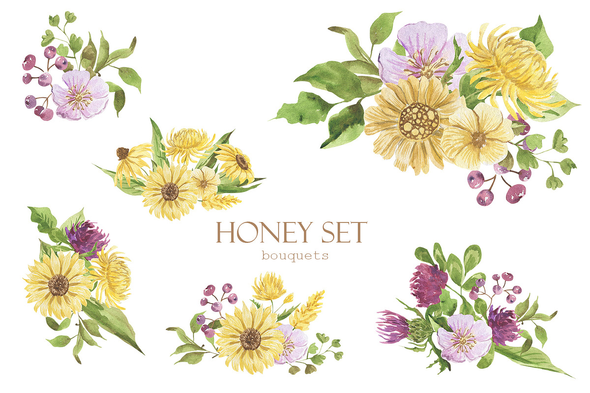 Honey watercolor set, a Food Illustration by Love Watercolor Store (Photo 4 of 10)