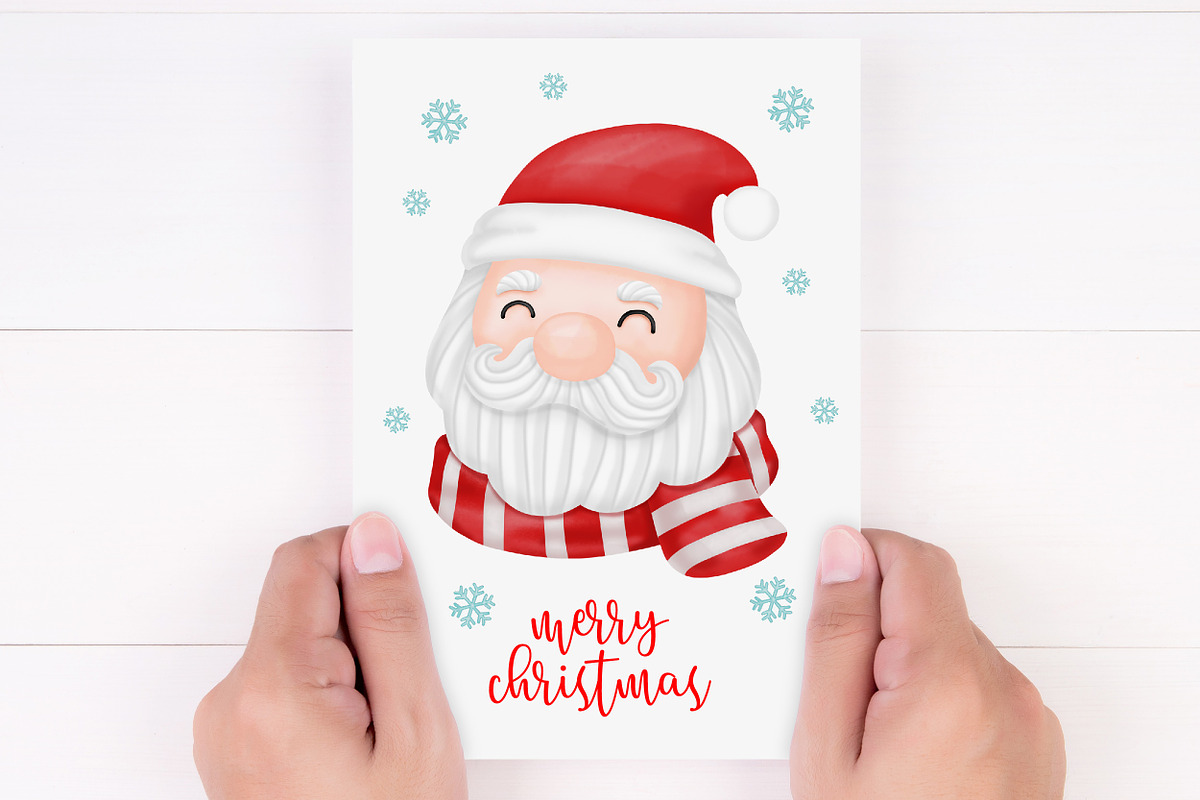 Watercolor Santa & Animals Clipart, an Animal Illustration by Noey smiley (Photo 5 of 6)