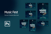 Music Fest Social Media Banner, a Social Media Template by Formatika Studio (Thumbnail 1 of 3)