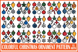 Colorful Christmas Ornament Pattern, a Graphic by yasushie