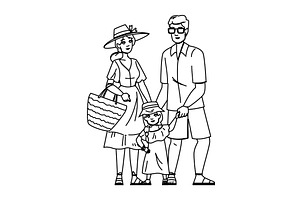 young summer family fashion vector, a Person Illustration by pikepicture