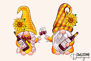 Sunflower Gnomes Wine Sublimation, a Graphic by Owlsome.Designs (Thumbnail 1 of 5)