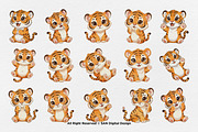 15 Bundle Watercolor Tiger Orange, an Animal Illustration by Morspective (Thumbnail 8 of 8)
