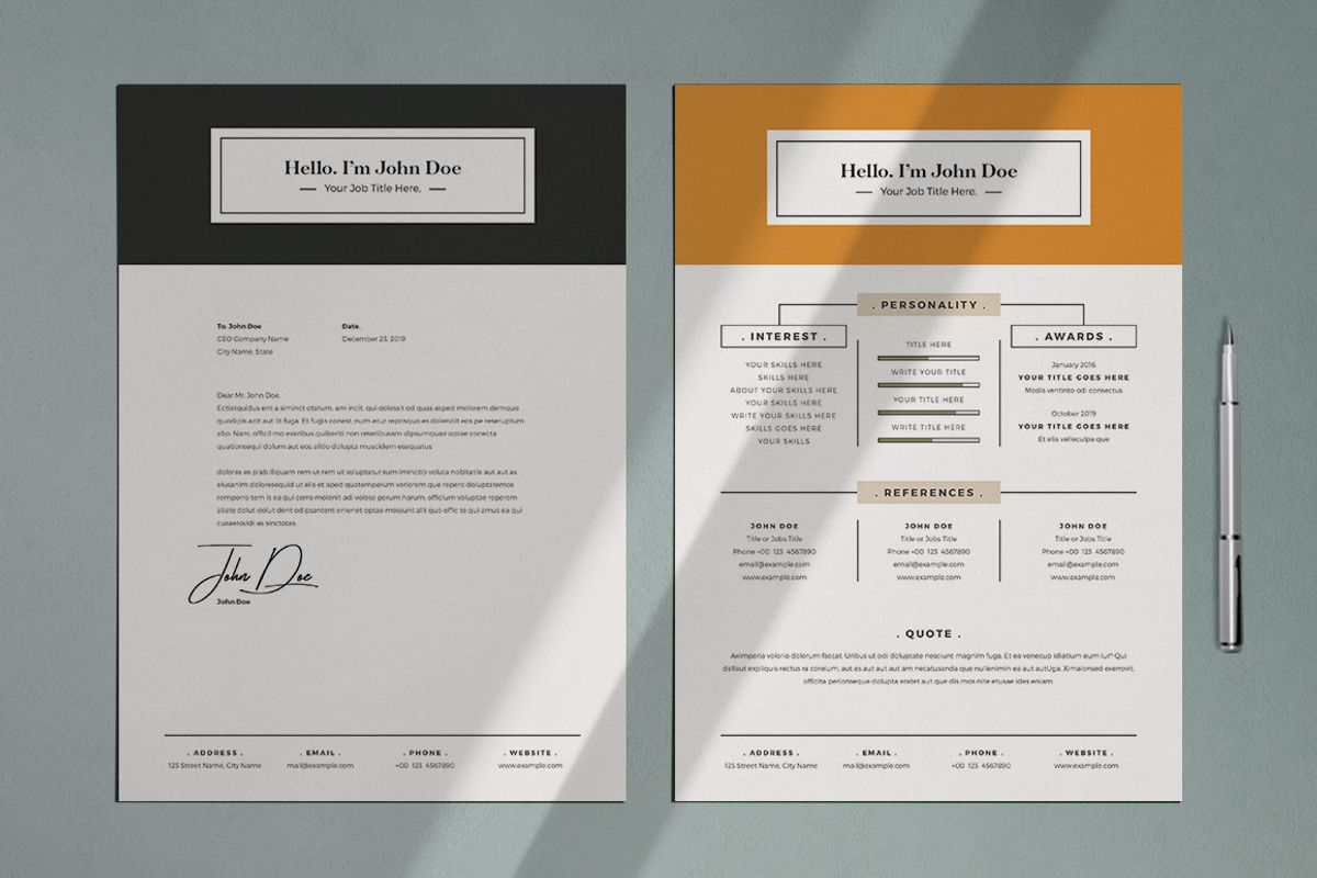 Resume Layout with Yellow Background, a Resume Template by broluthfi (Photo 3 of 3)