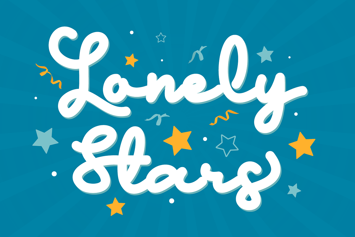 Lonely Star, a Script Font by Helotype (Photo 1 of 6)
